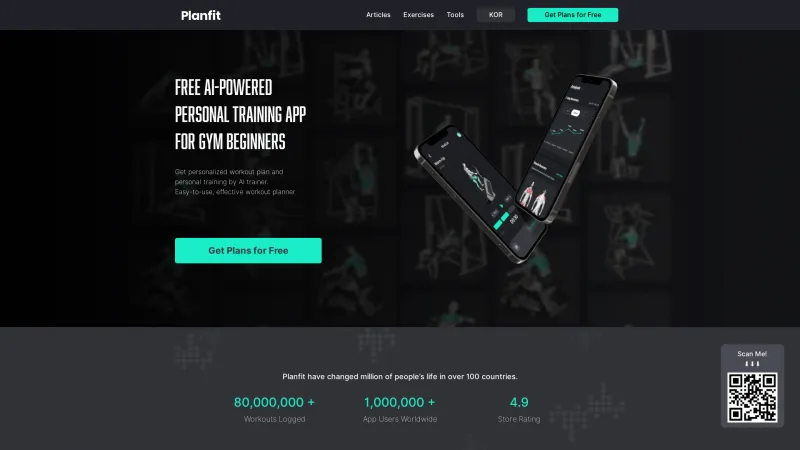 Homepage of planfit