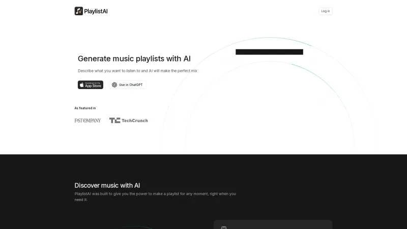 Homepage of playlistai