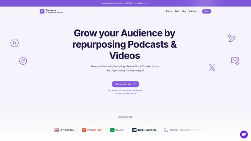 Homepage of podnotes