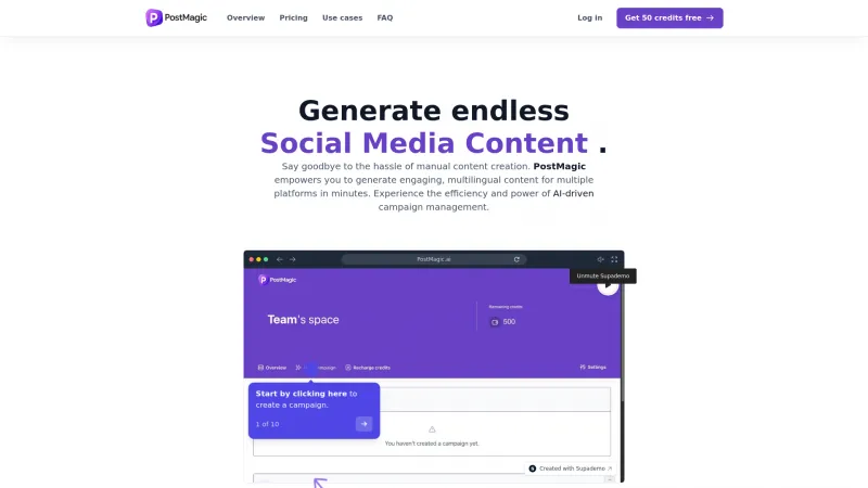 Homepage of postmagic