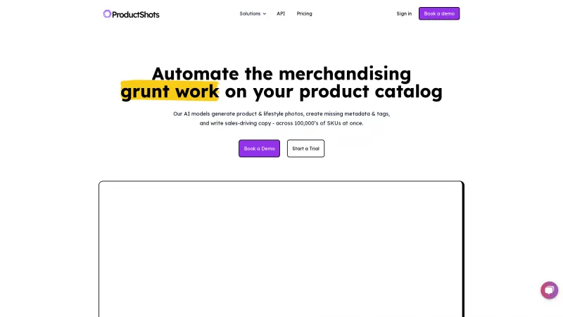 Homepage of productshots