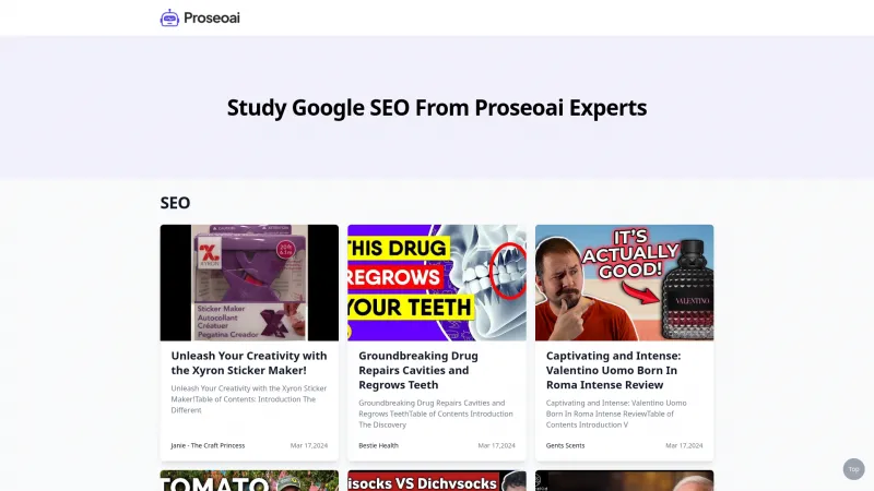 Homepage of proseoai