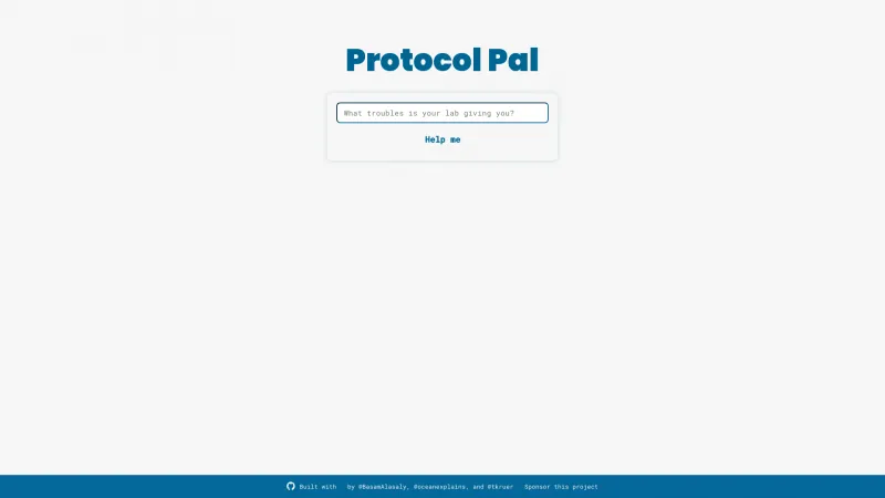 Homepage of protocolpal