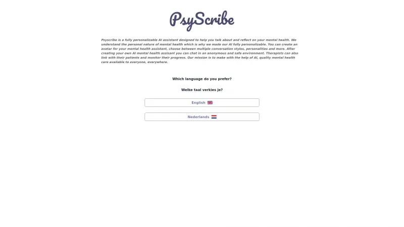 Homepage of psyscribe