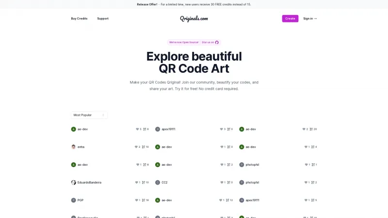 Homepage of qriginals