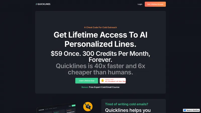 Homepage of quicklines