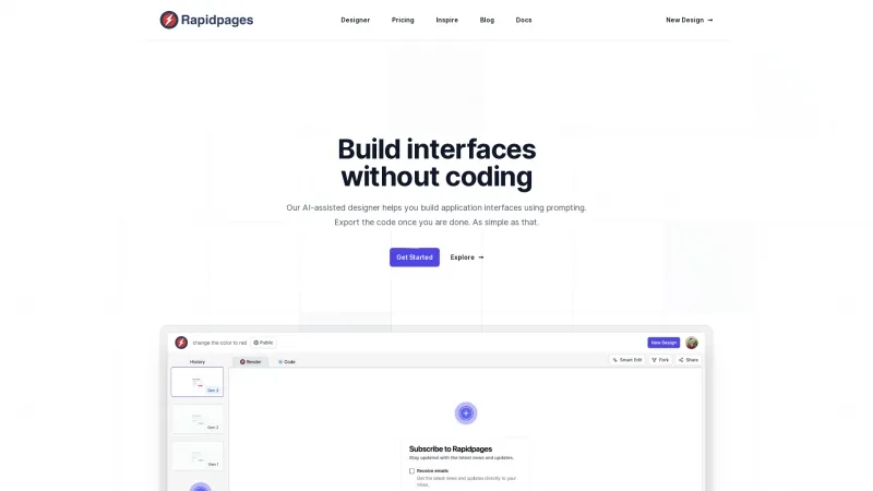 Homepage of rapidpages