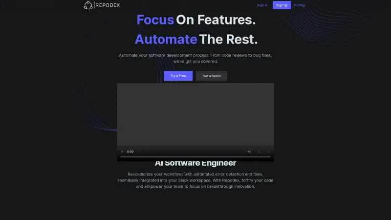 Homepage of repodex