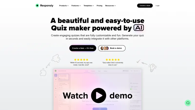 Homepage of responsly