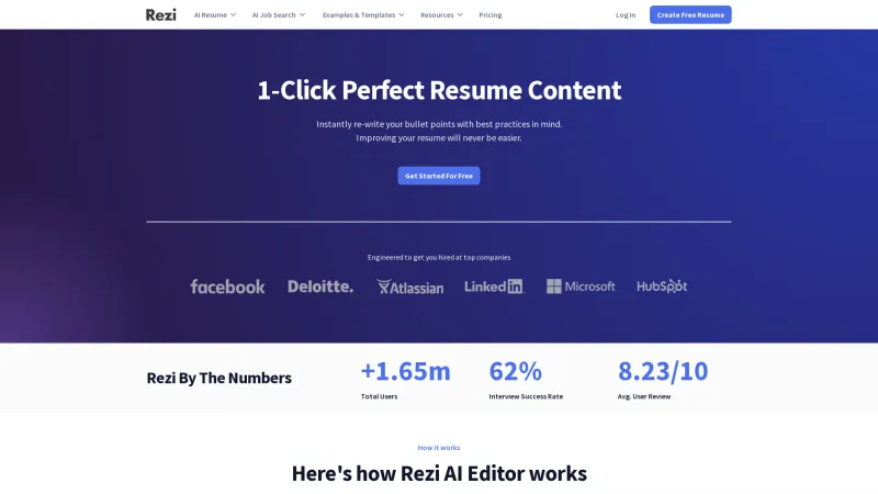 Homepage of rezi