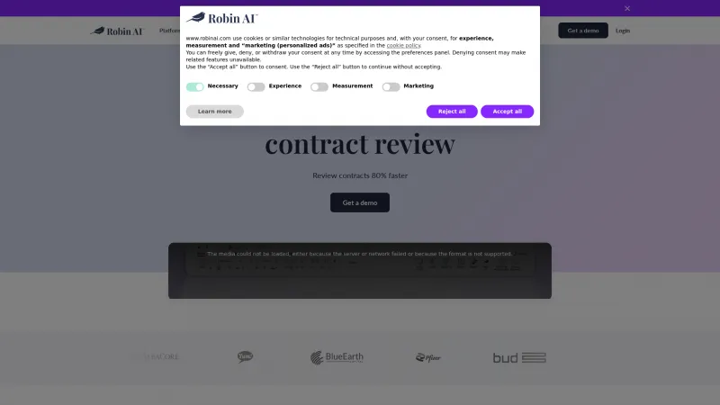 Homepage of robinai