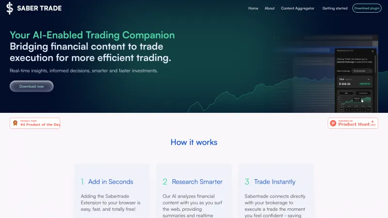 Homepage of saber-trade