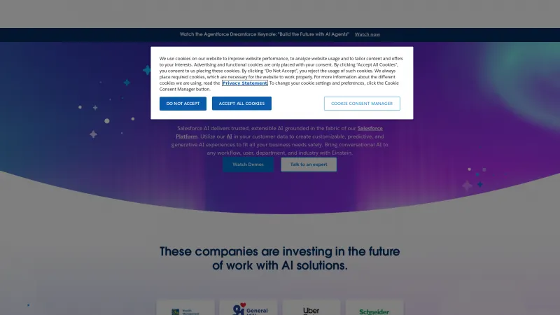 Homepage of salesforce