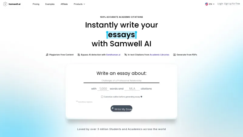 Homepage of samwell