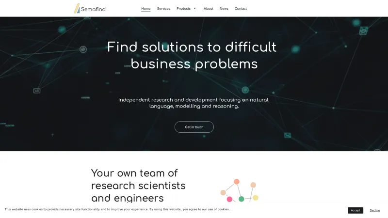 Homepage of semafind