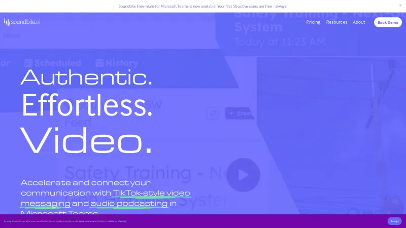 Homepage of soundbite