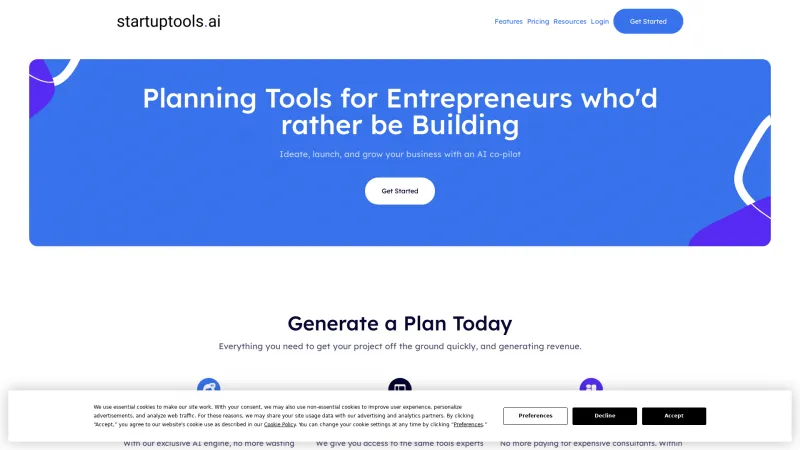 Homepage of startuptools