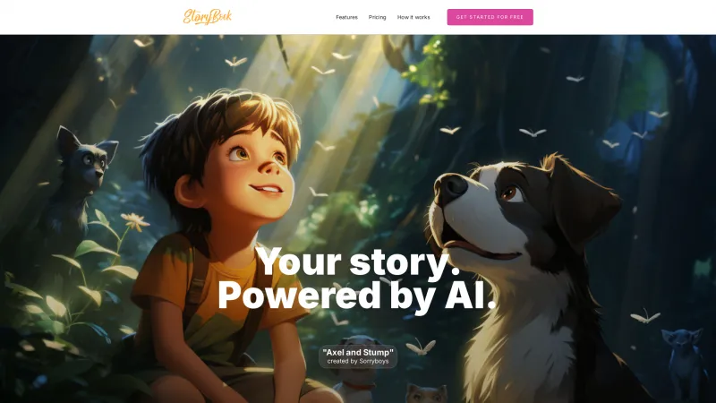 Homepage of storybookai