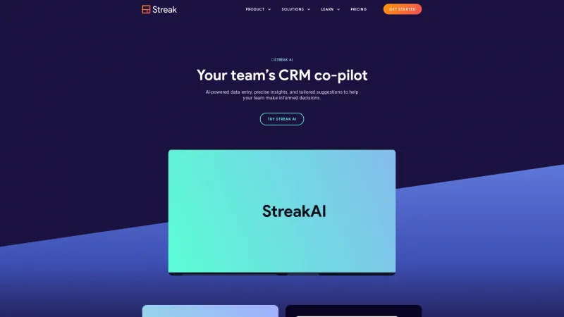 Homepage of streak