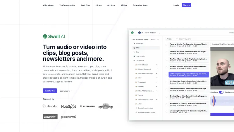 Homepage of swellai