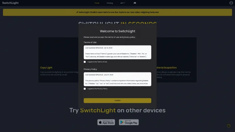 Homepage of beeble