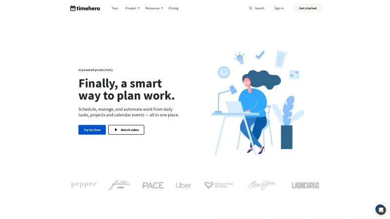 Homepage of timehero