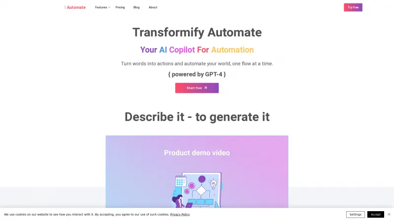 Homepage of transformify