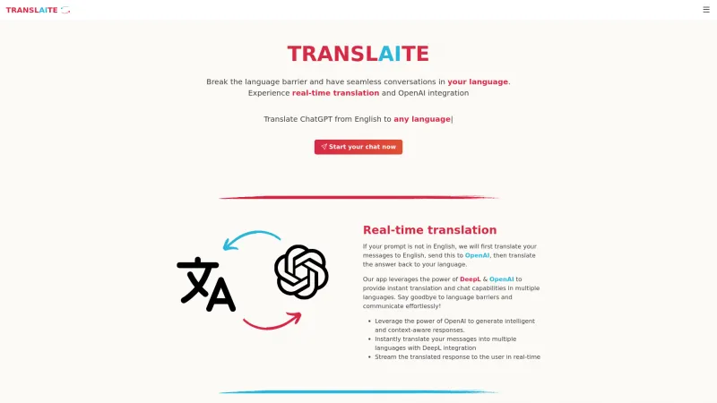 Homepage of translaite