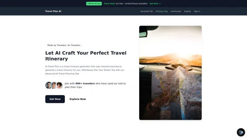 Homepage of travelplan-ai