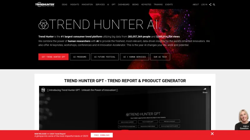 Homepage of trendhunter