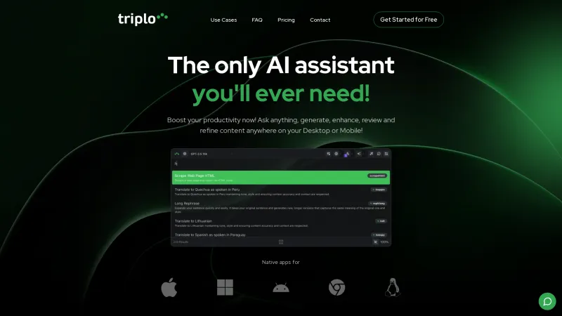 Homepage of triplo