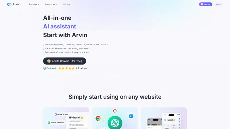 Homepage of tryarvin