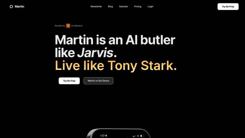 Homepage of trymartin