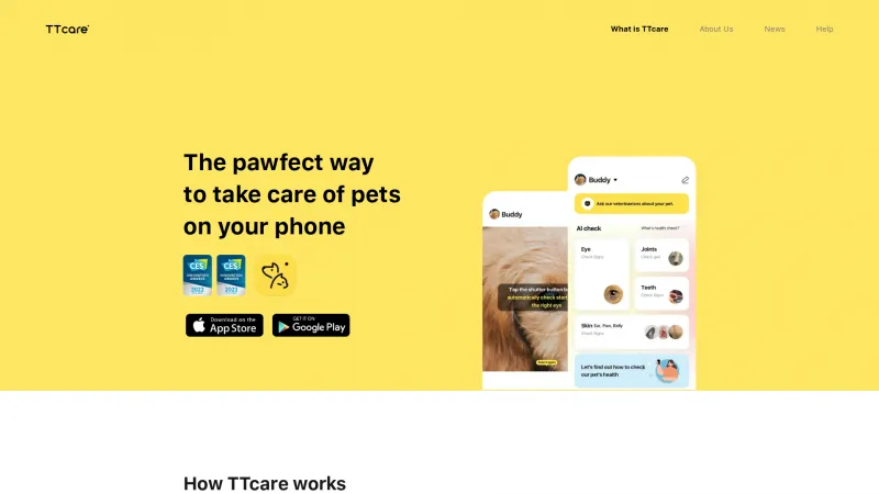 Homepage of ttcareforpet