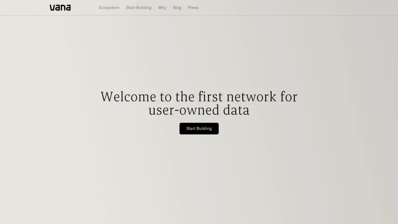 Homepage of vana