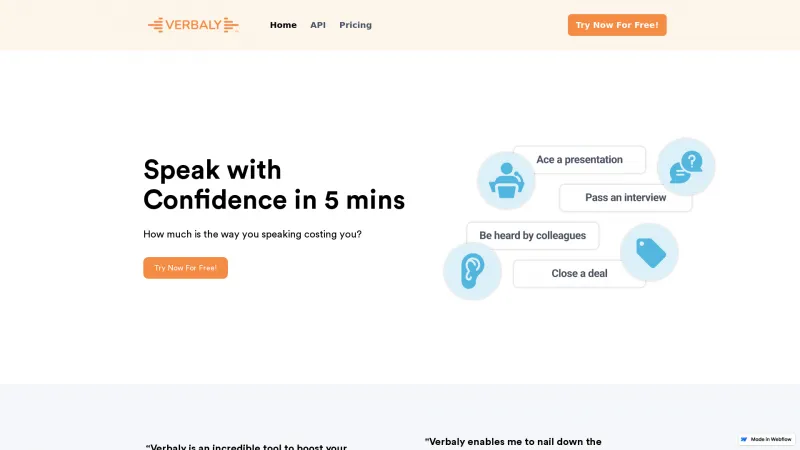 Homepage of verbaly