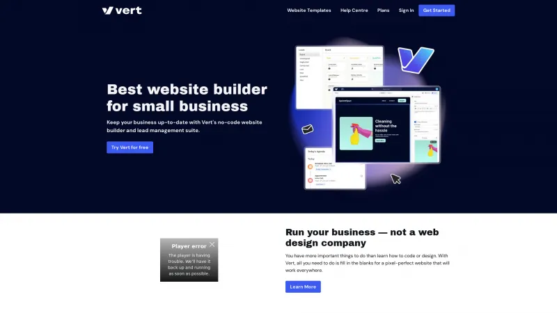 Homepage of vert