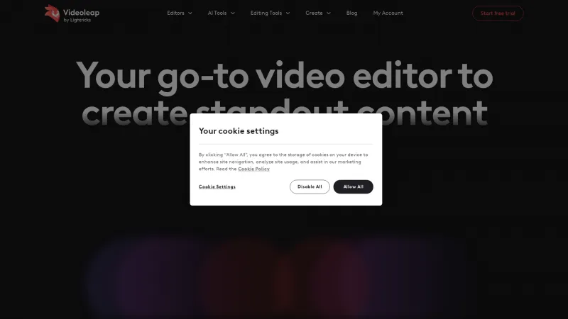 Homepage of videoleapapp