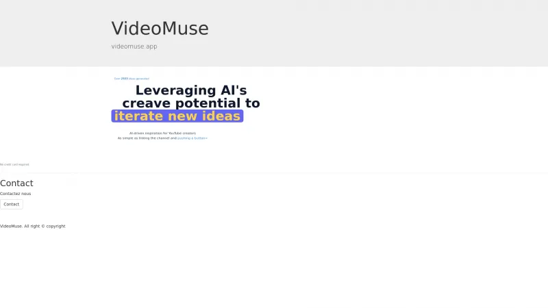 Homepage of videomuse