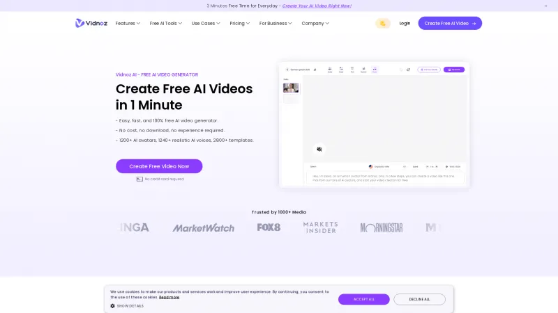 Homepage of vidnoz