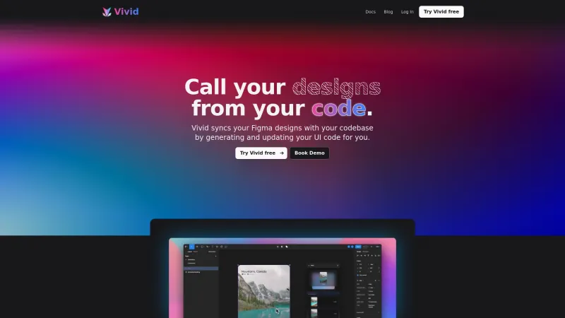 Homepage of vivid