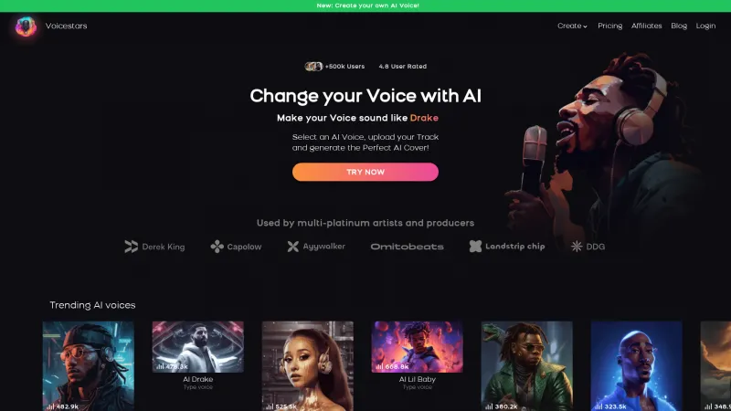 Homepage of voicestars