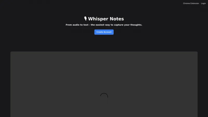 Homepage of whispernotes