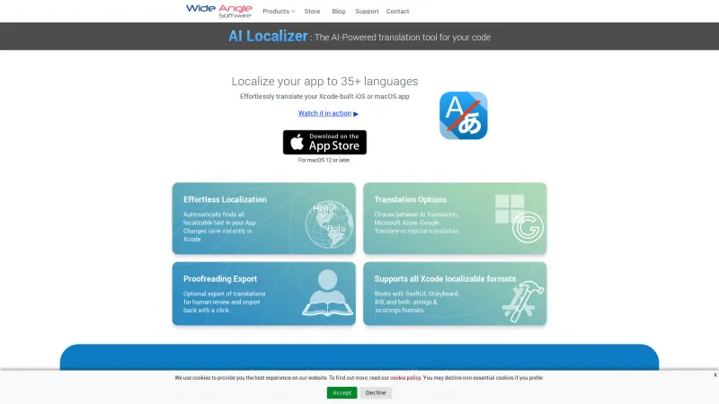 Homepage of wideanglesoftware