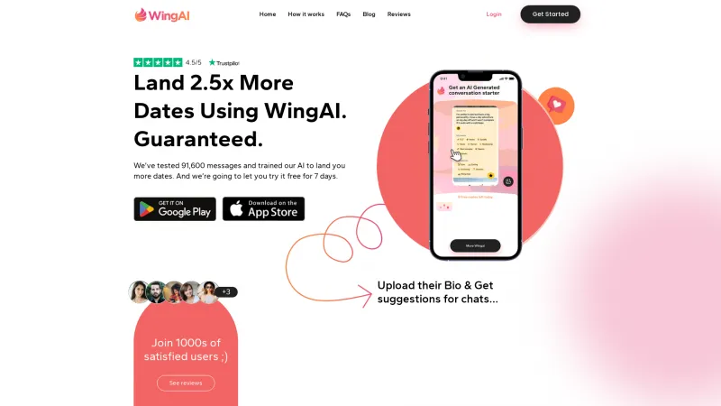 Homepage of wingai