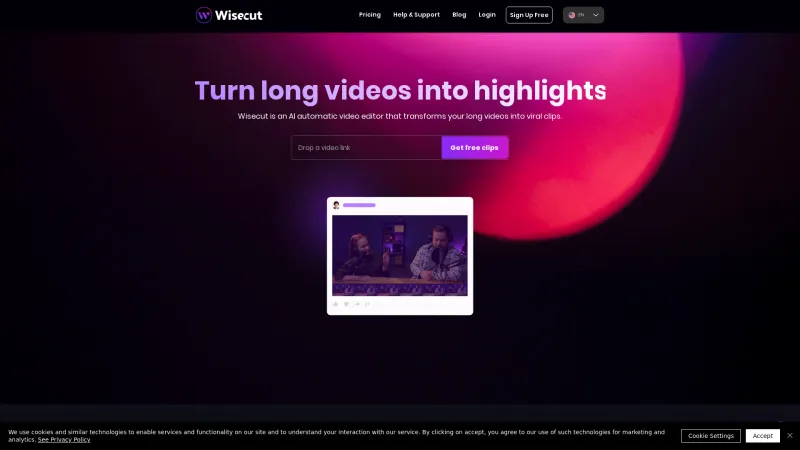 Homepage of wisecut