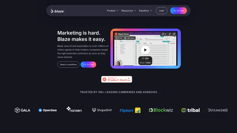 Homepage of withblaze