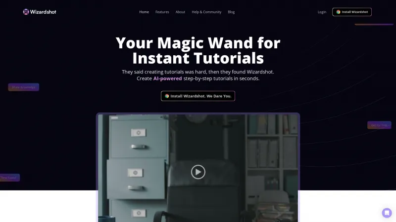 Homepage of wizardshot