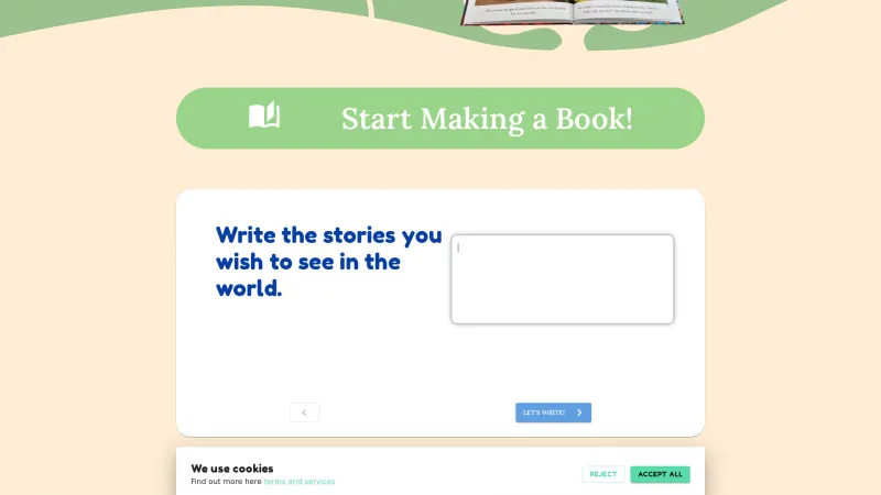 Homepage of yourownstorybook