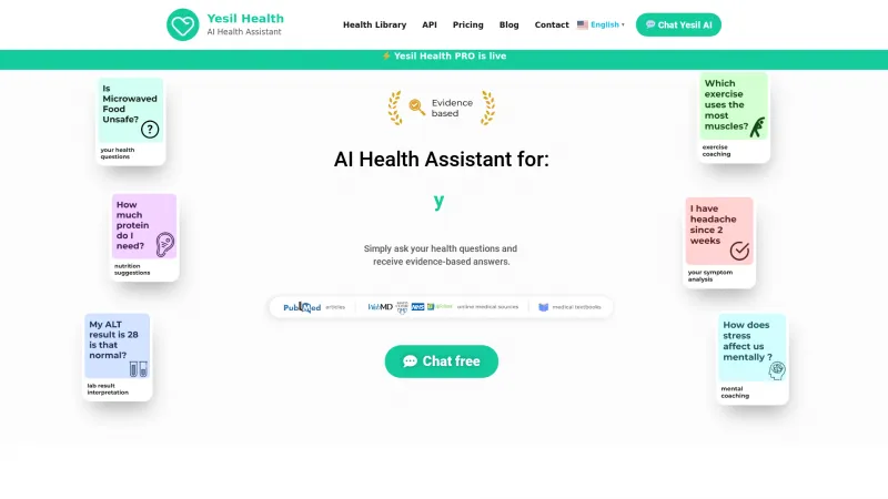 Homepage of yesilhealth